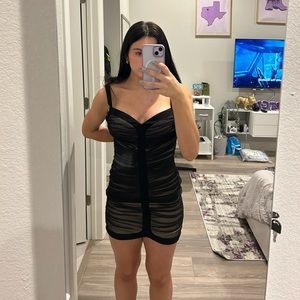Cute black dress with tan under